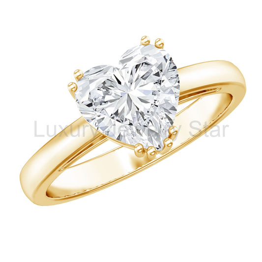 Heart Shaped 2 Carat Lab Grown Diamond Solitaire Engagement Ring with IGI Certificate