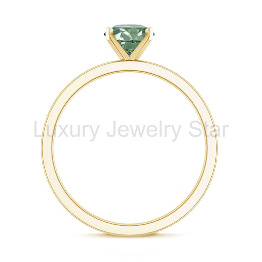 IGI Certified 1 Carat Lab Grown Green Diamond Ring Solitaire - image 2