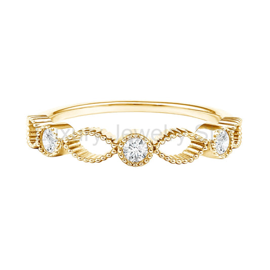 Infinity Inspired Lab Grown Diamond Stackable Ring for Women