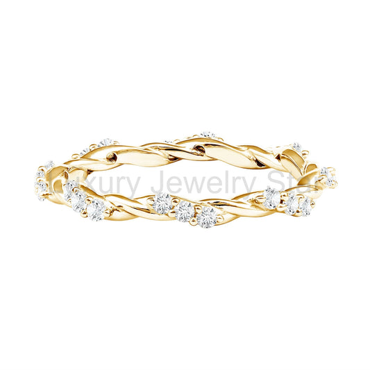 Lab Grown Twisted Diamond Stackable Ring