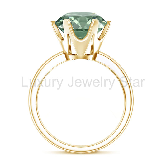Large 5 Carat Lab Grown Green Diamond Engagement Ring with IGI Certificate - image 2