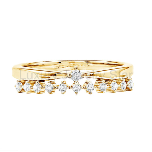 Stackable Round Cut Lab Grown Diamond Anniversary Ring