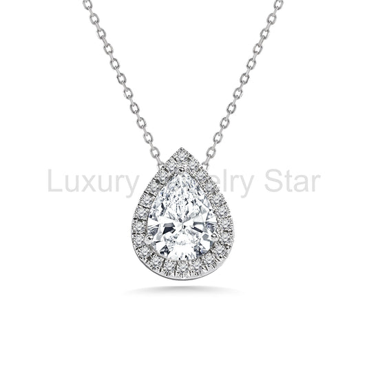 1 TCW Moissanite - Halo - Slider Necklace