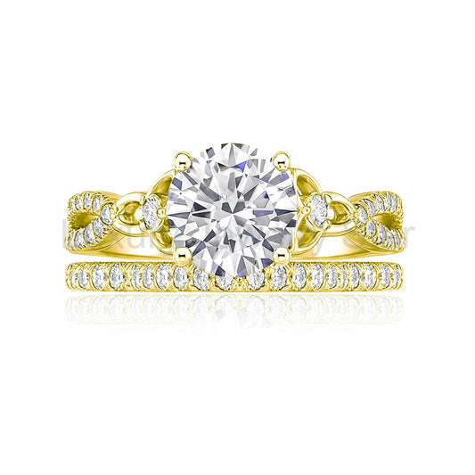 2.5 Ct Round Lab Diamond Twist Infinity Bridal Set