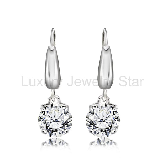 Brilliant Cut Moissanite Dangle Earrings for Women