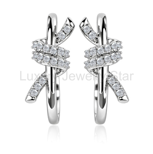 Elegant Ribbon Hoop Earrings – Feminine Fashion Jewelry