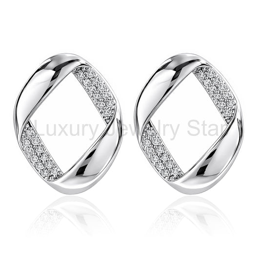 Elegant Square Frame Stud Earrings – Modern Fashion Jewelry