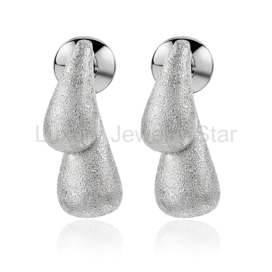 Minimalist Teardrop Charm Hoop Earrings – Elegant Everyday Dangle Jewelry