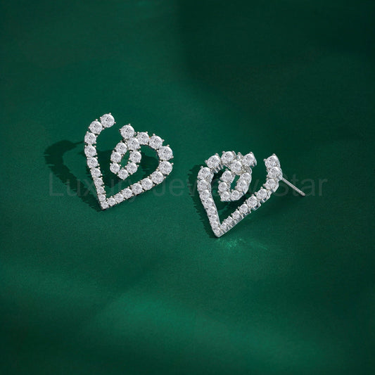 Modern Heart Swirl Earrings – Stylish Sparkling Fashion Jewelry - image 2
