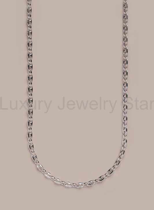 925 Sterling Silver Minimalist Men's Mariner Chain Necklace
