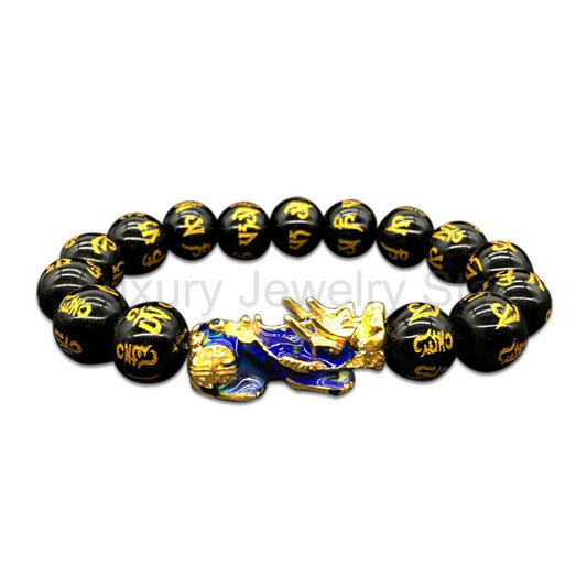 Feng Shui Black Obsidian Pixiu Wealth Bracelet