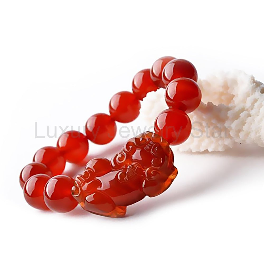 Red Agate Pixiu Wealth Bracelet - image 2