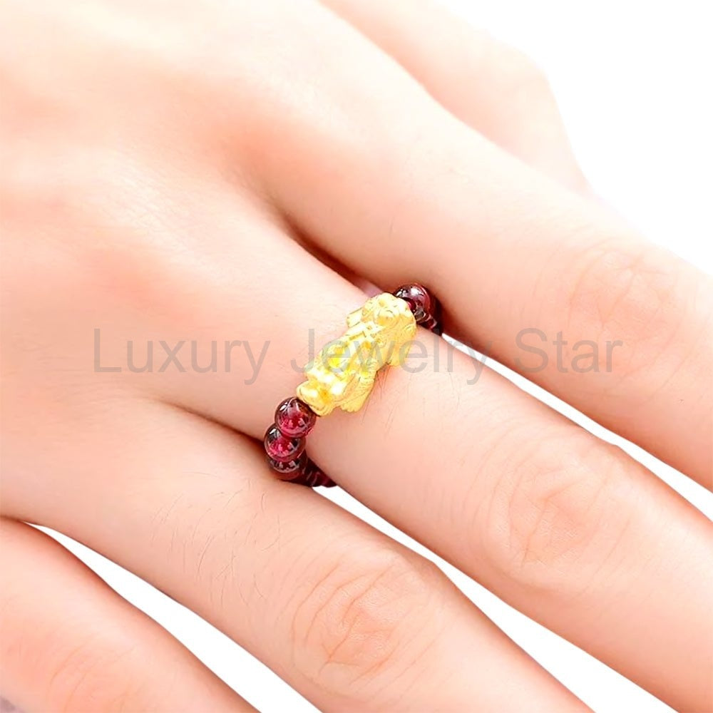Red Garnet Pixiu Fortune Ring - image 2