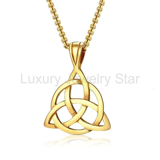 Triquetra Knot Eternity Pendant Necklace