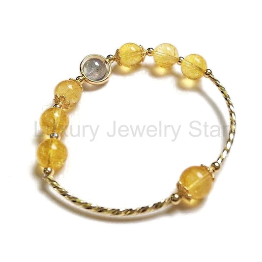 Wealth & Luck Citrine Gold-Plated Bracelet