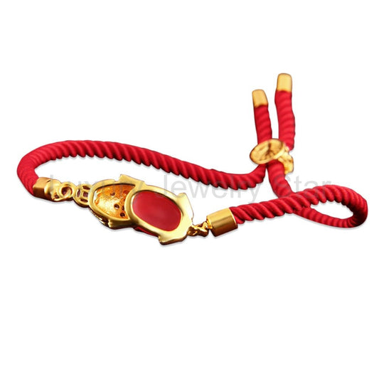 Wealth Attractor Red Agate Pixiu Handwoven Bracelet