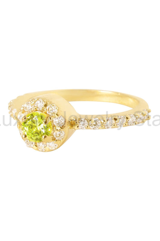 Aurora Peridot Crystal Halo Ring - GP - image 2