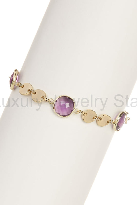 Lavender Crystal Station Bracelet - GP