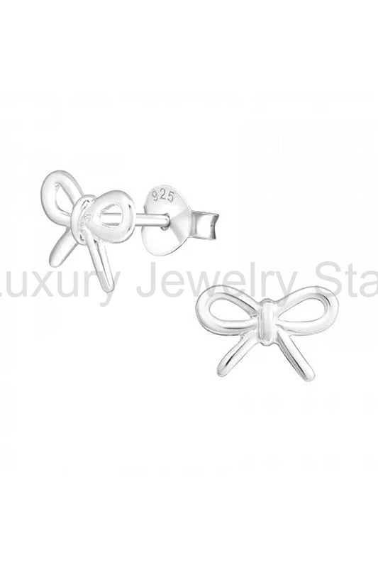 Sterling Silver Bow Ear Studs - SS