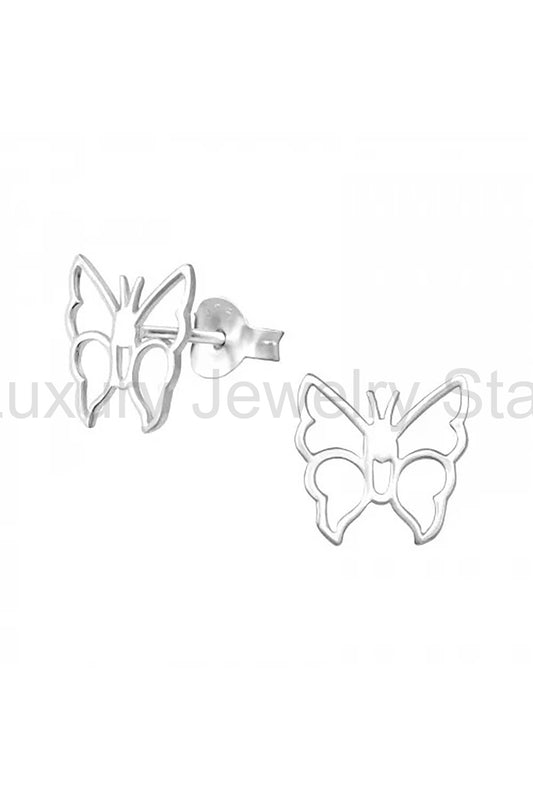 Sterling Silver Butterfly Ear Studs - SS