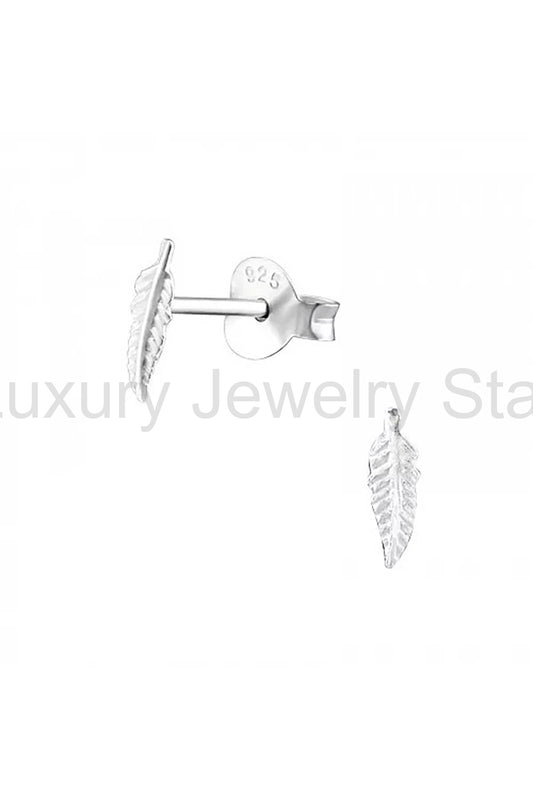 Sterling Silver Feather Ear Studs - SS