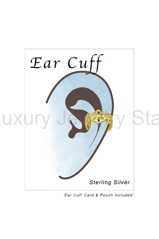 Sterling Silver Flower Ear Cuff - SS