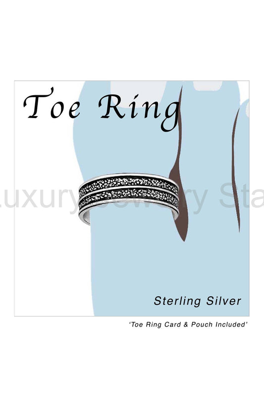 Sterling Silver Grainy Texture Adjustable Toe Ring - SS