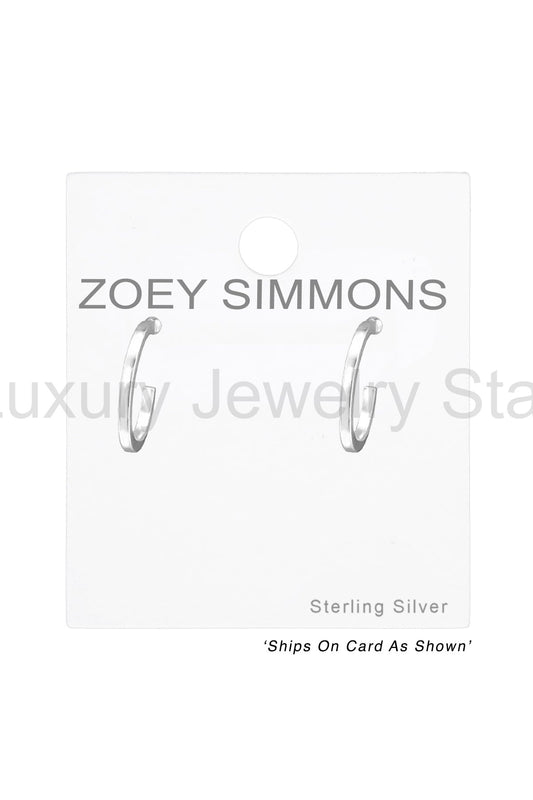 Sterling Silver Half Hoop Ear Studs - SS - image 2