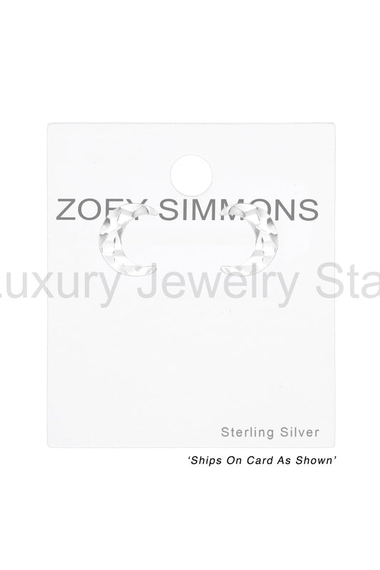Sterling Silver Moon Ear Studs - SS - image 2