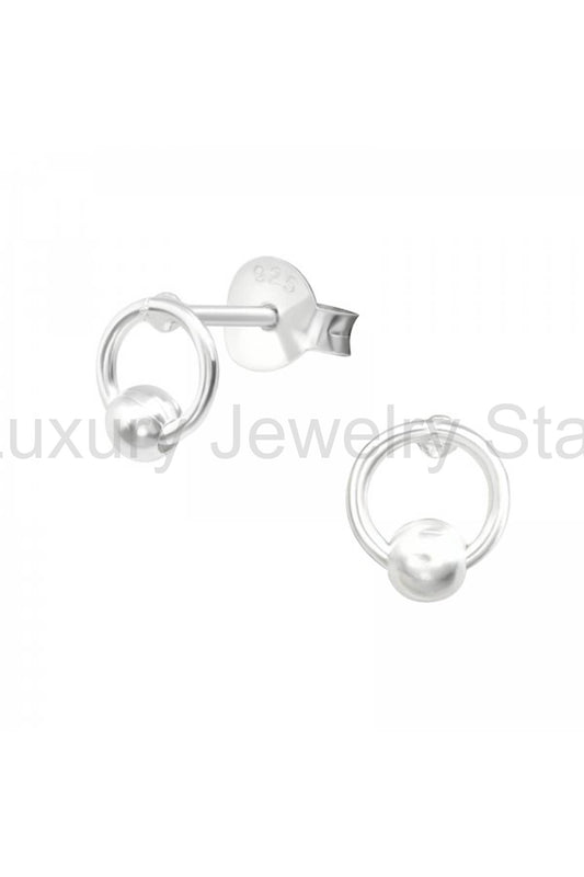 Sterling Silver Ring Ear Studs - SS