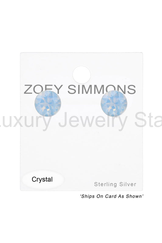 Sterling Silver Round Ear Studs With Genuine Crystals - SS - image 2