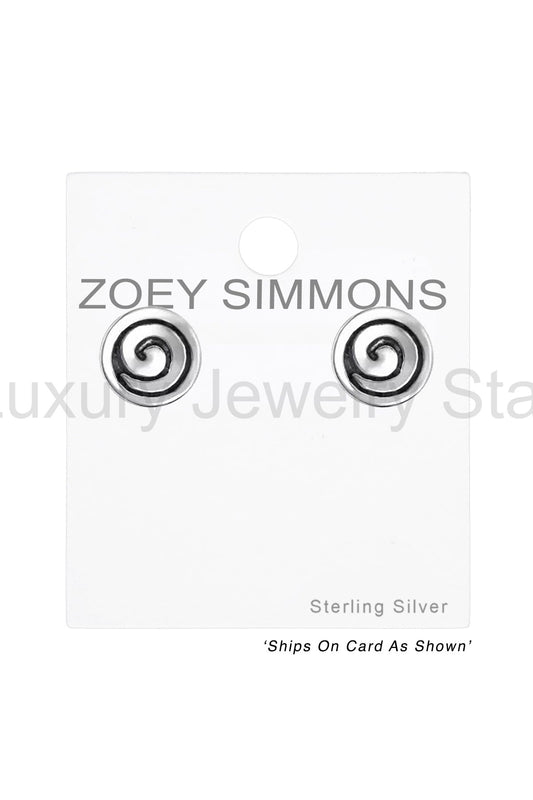 Sterling Silver Spiral Ear Studs - SS - image 2