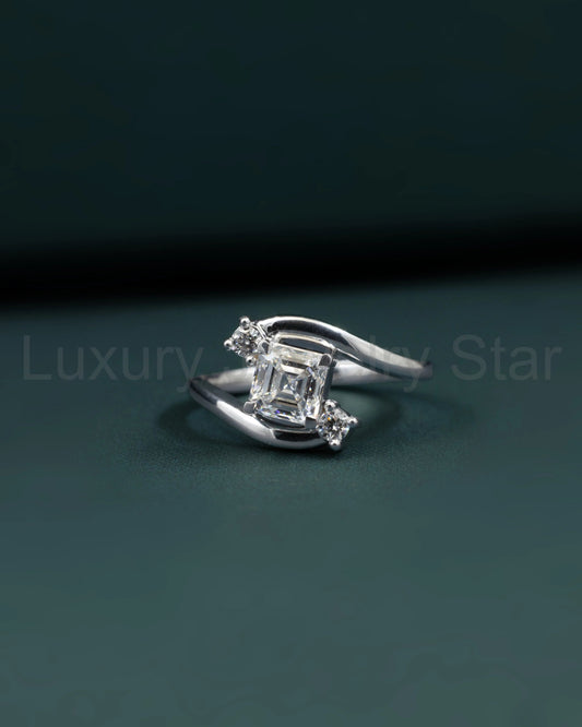 1.16 CTW Emerald Cut Lab-Grown Diamond Bypass Ring