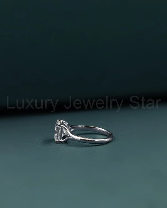 2.10 CT Princess Cut Solitaire CVD Lab-Grown Diamond Engagement Ring - image 2