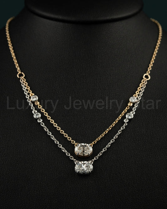 2.27 CTW Cushion Cut Lab-Grown Diamond Layered Necklace