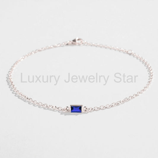 CABLE CHAIN BRACELET | SAPPHIRE BAGUETTE