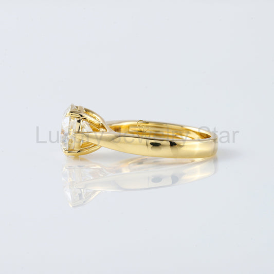 Round Cut Lab Grown Diamond Pinch Style Solitaire Engagement Ring - image 2