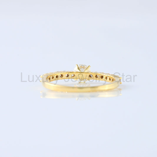 Round Cut Lab Grown Diamond Accent Ring