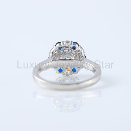 Round Cut Lab Grown Diamond Halo Ring