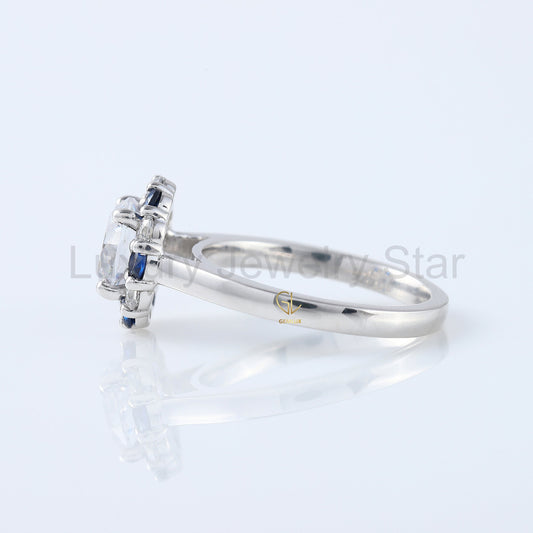 Round Cut Lab Grown Diamond Halo Ring - image 2