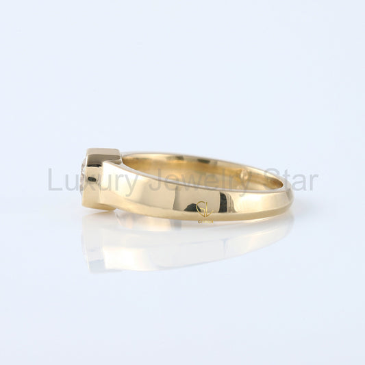 Round Cut Lab Grown Diamond Bezel Set Solitaire Ring - image 2