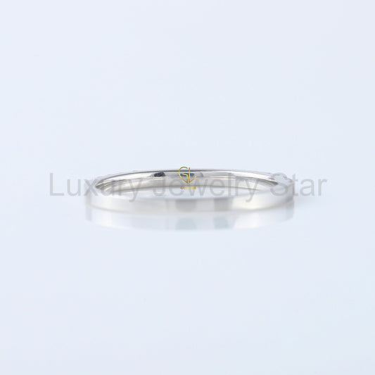Round Cut Moissanite Delicate Eternity Wedding Band