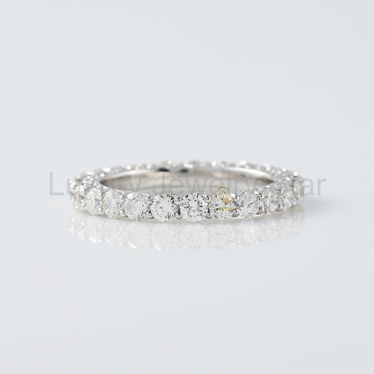 Round Cut Moissanite Diamond Eternity Band For Her - image 2