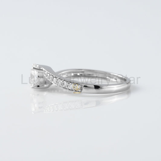 Round Cut Moissanite Bypass Engagement Ring - image 2