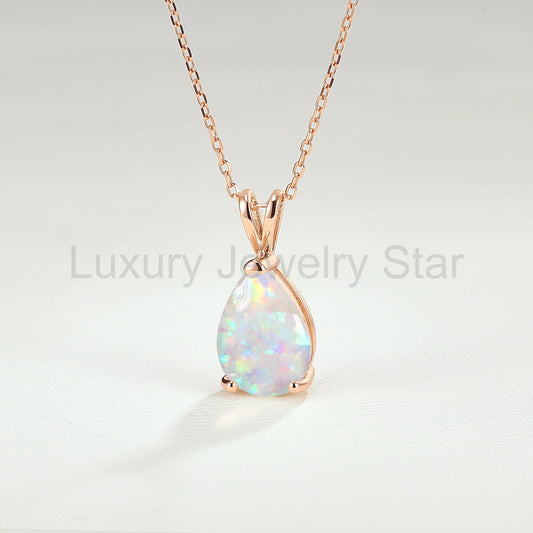 Princess Pear Shaped Opal Necklace