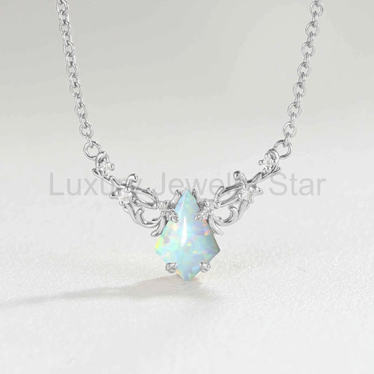 Natural Inspired Kite Cut Opal Necklace