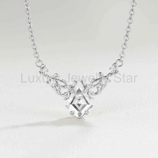 Natural Inspired Kite Cut Moissanite Necklace