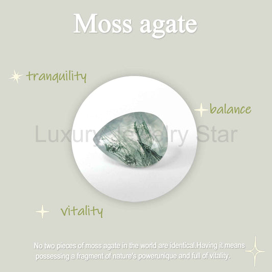 Nature Inspired Kite Shaped Moss Agate Rose Gold Necklace