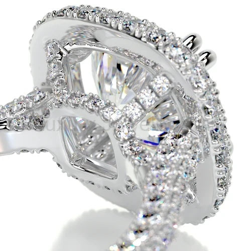Refined Solarii Moissanite 3.0ct Round Cut 925 Sterling Pave Engagement Ring - image 4