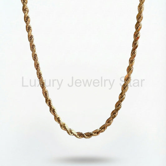 Rope Chain Necklace | 22" | 2mm | 14K Yellow Gold